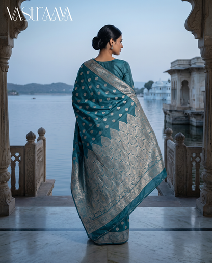 Royal Teal Silk Saree