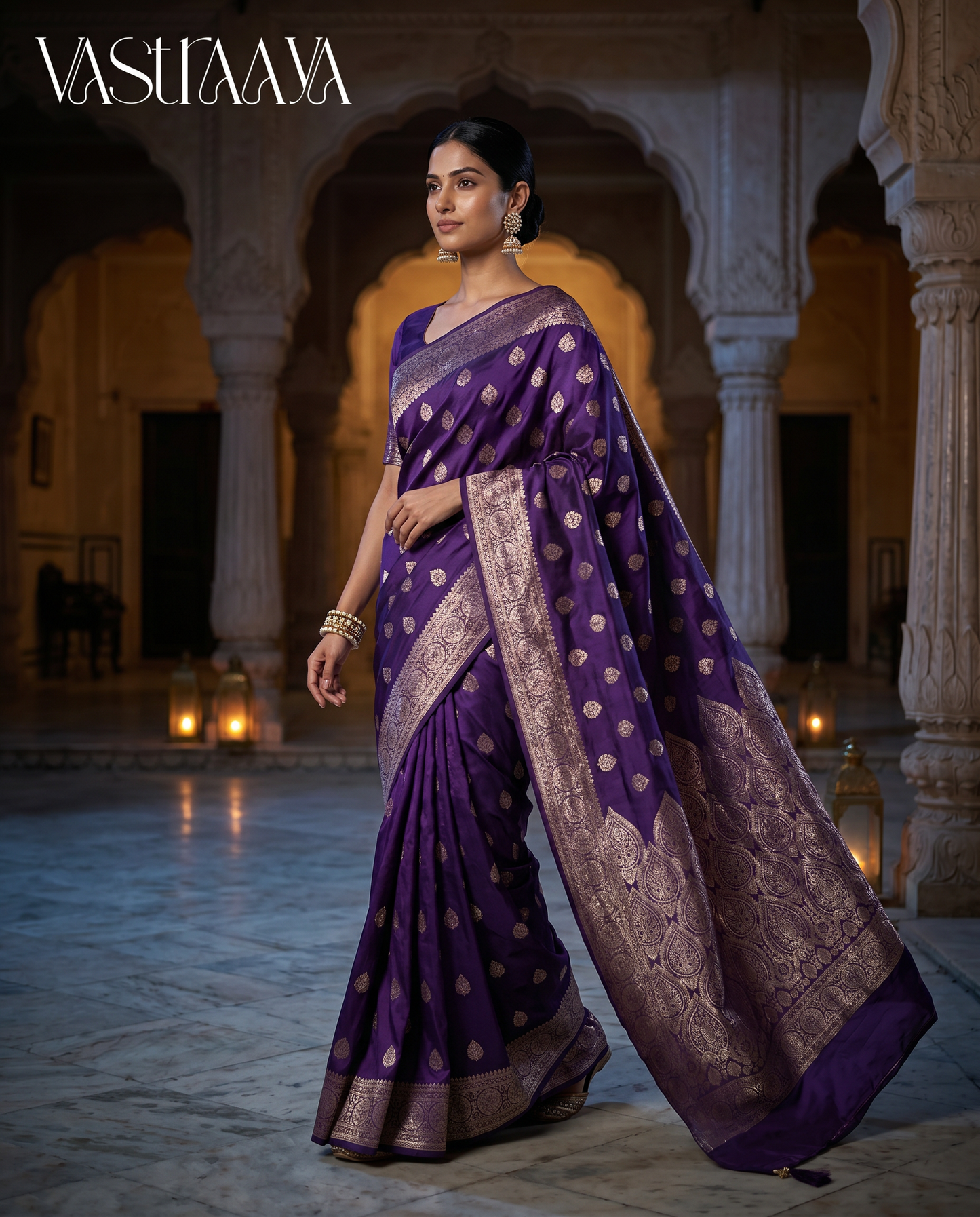 Royal Violet Silk Saree