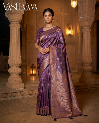 Royal Violet Silk Saree