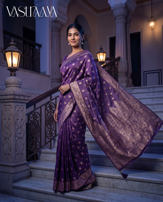 Royal Violet Silk Saree