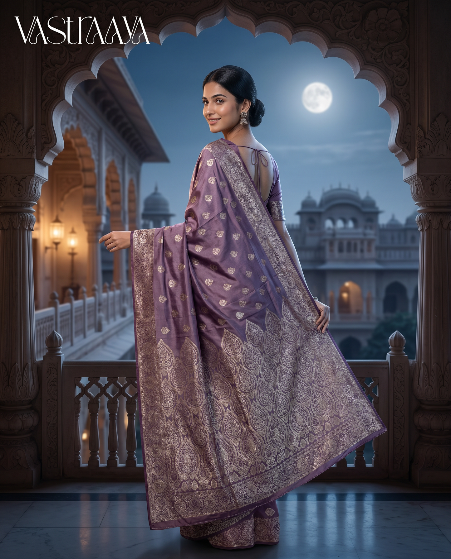 Royal Violet Silk Saree