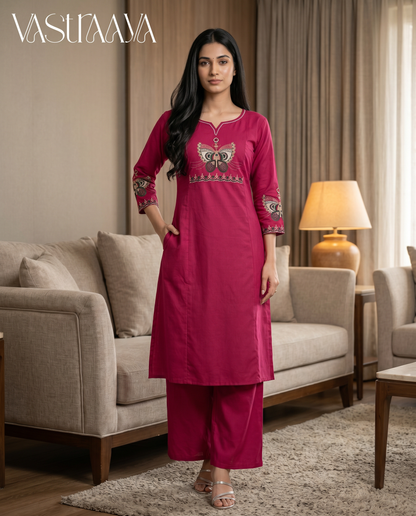 Meherza Pure Cotton Ethnic Co-Ord Set