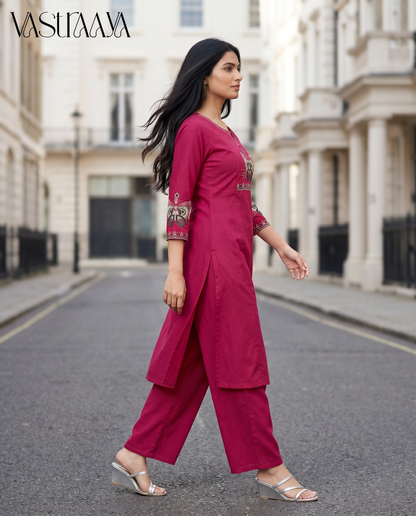 Meherza Pure Cotton Ethnic Co-Ord Set
