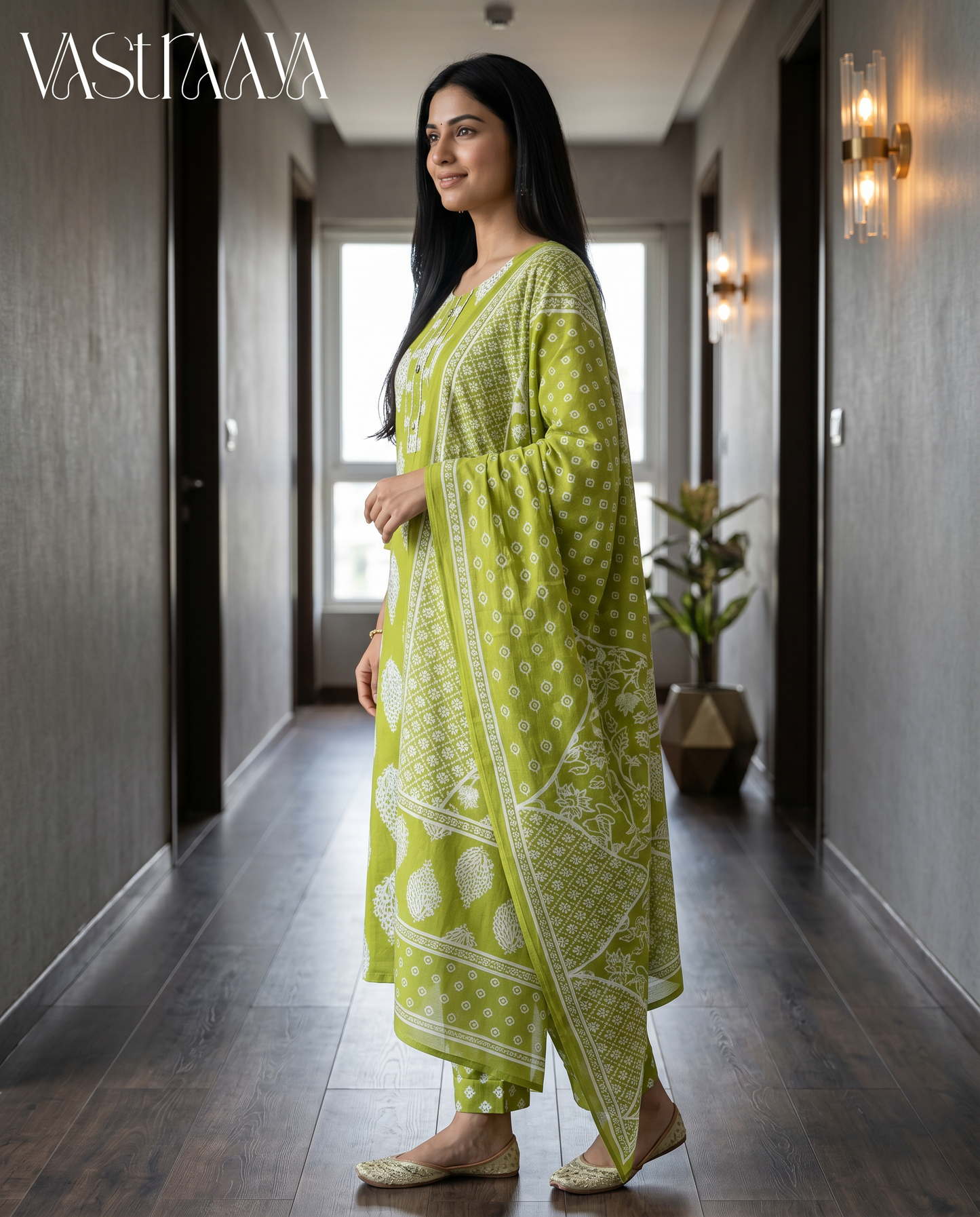 Lime Blossom Cotton Suit Set