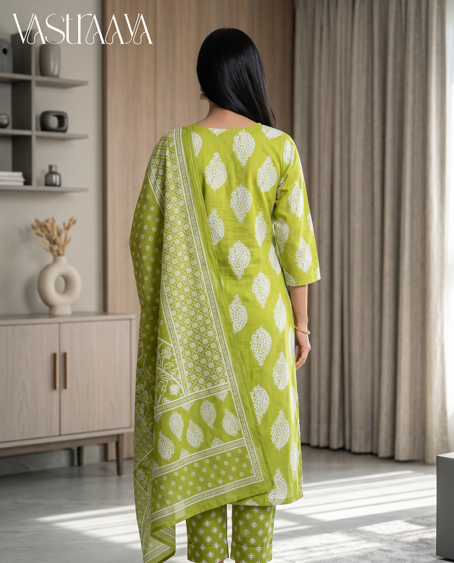 Lime Blossom Cotton Suit Set